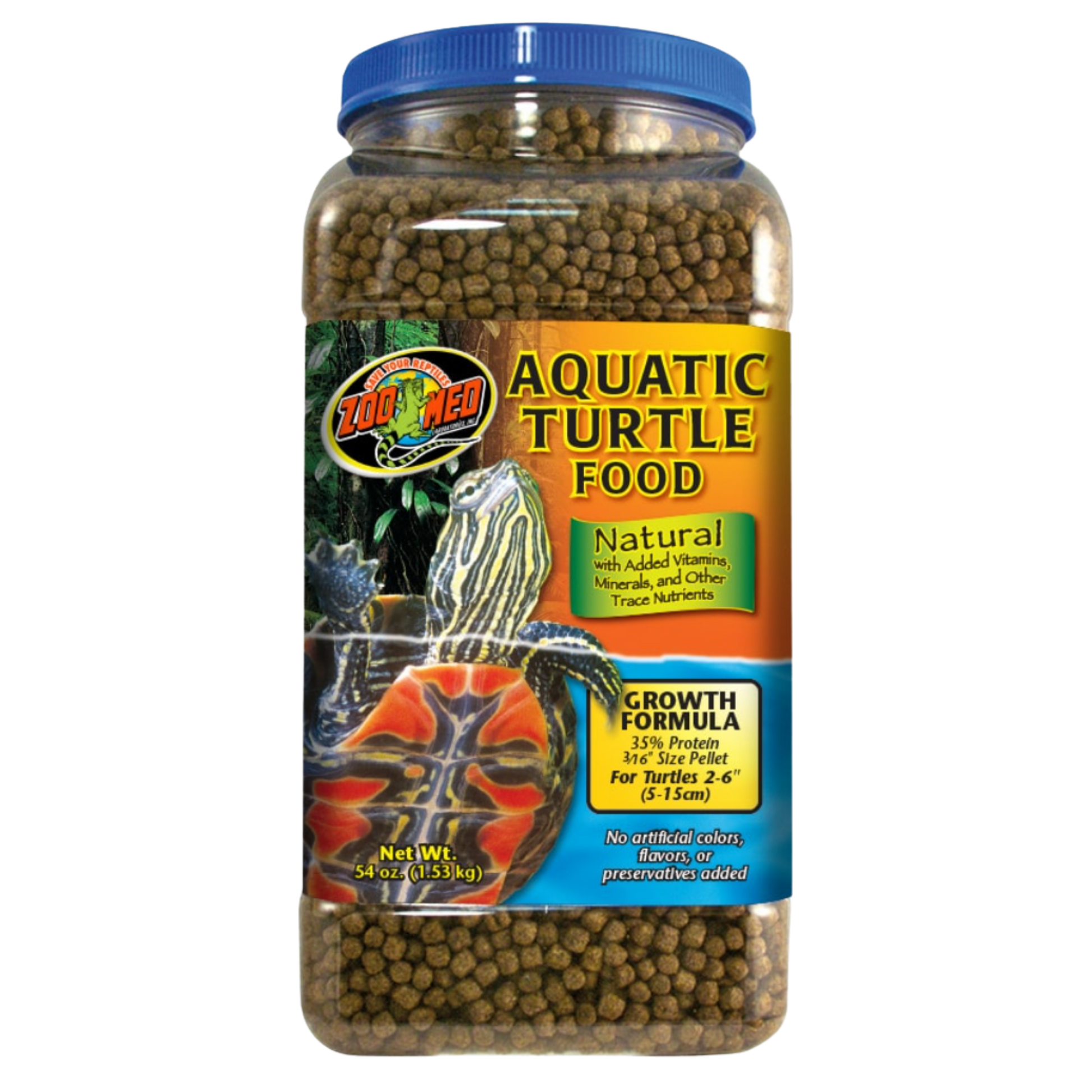 Zoo Med Natural Aquatic Turtle Food Growth Formula - 54 oz The Reptile Grove