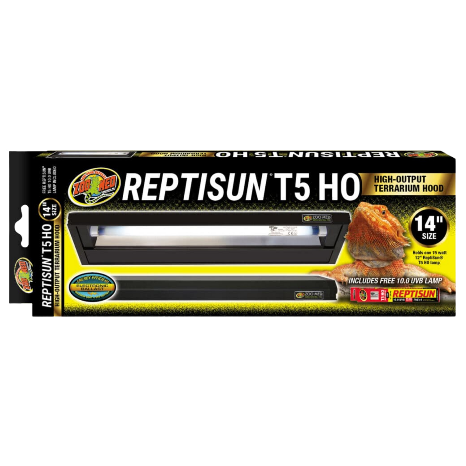 Zoo Med ReptiSun T5 HO Terrarium Hood with 10.0 Bulb - 14" The Reptile Grove
