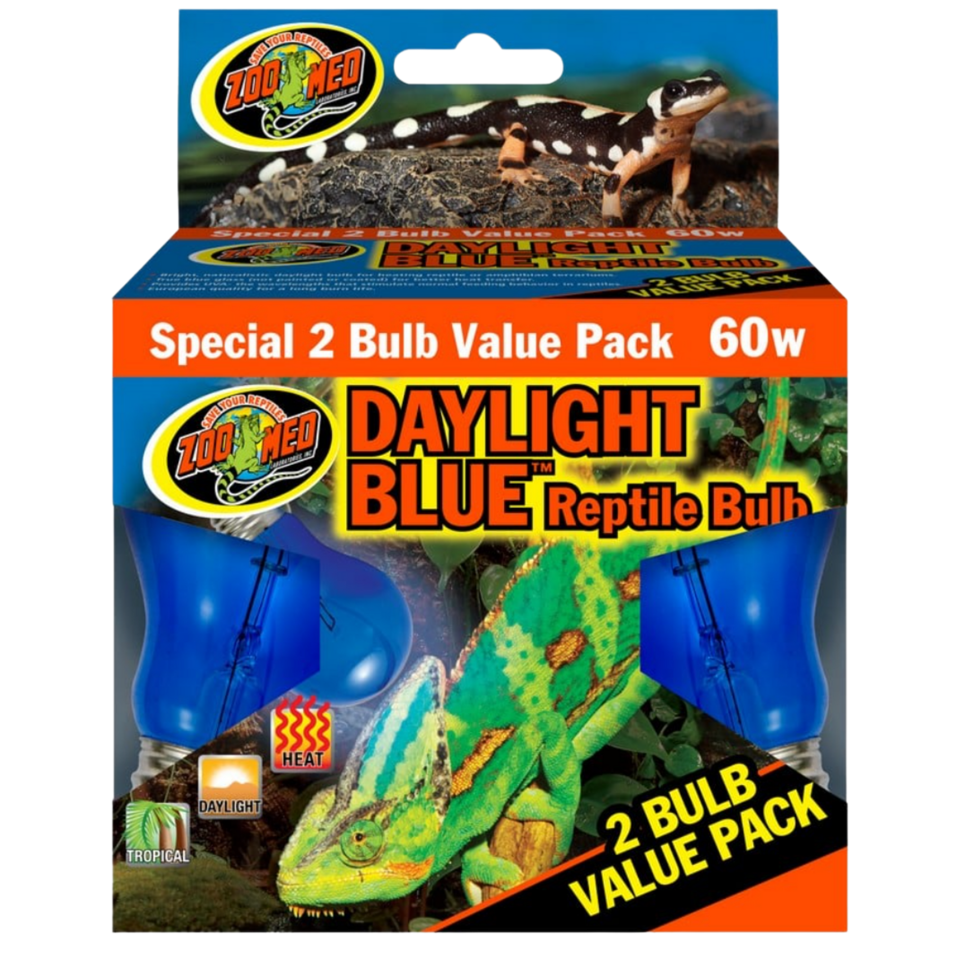 Zoo Med Daylight Blue Reptile Bulb (2 Pack) - 60w The Reptile Grove