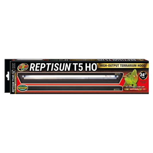 Zoo Med ReptiSun T5 HO Terrarium Hood with 5.0 Bulb - 24 Inches The Reptile Grove