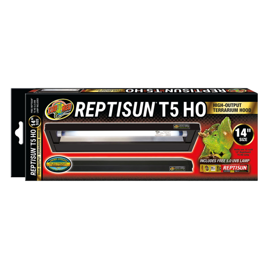 Zoo Med ReptiSun T5 HO Terrarium Hood with 5.0 Bulb - 14 Inches The Reptile Grove