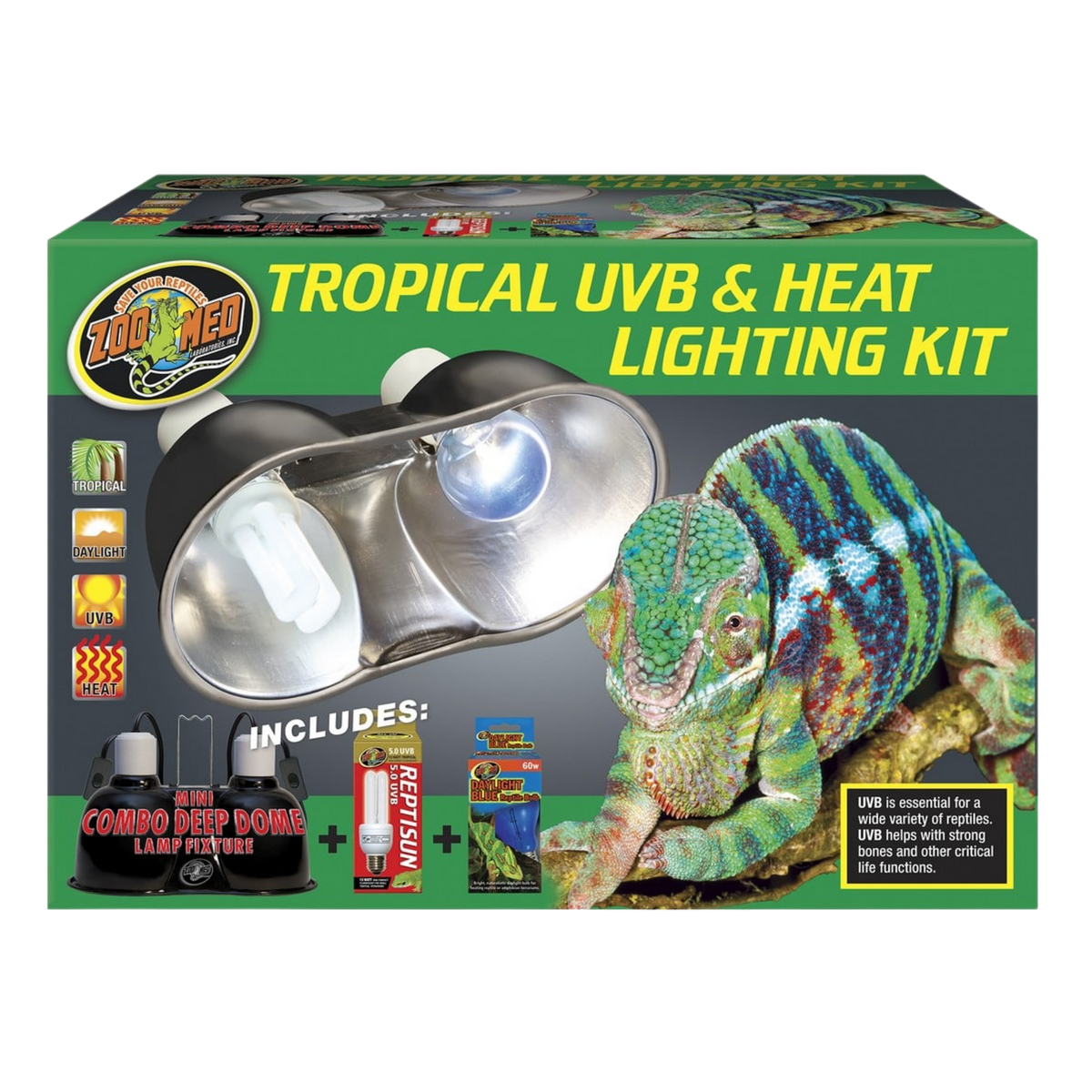 Zoo Med Tropical UVB & Heat Lighting Kit The Reptile Grove