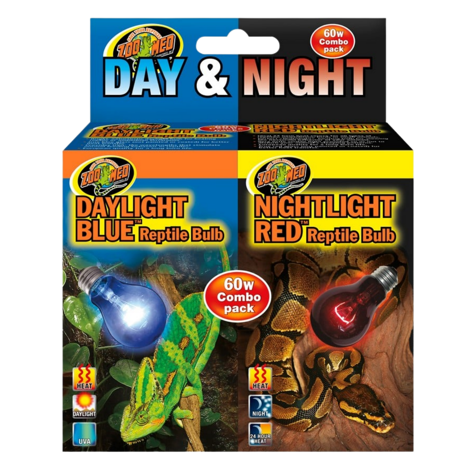 Zoo Med Day & Night Reptile Bulbs - Combo Pack The Reptile Grove
