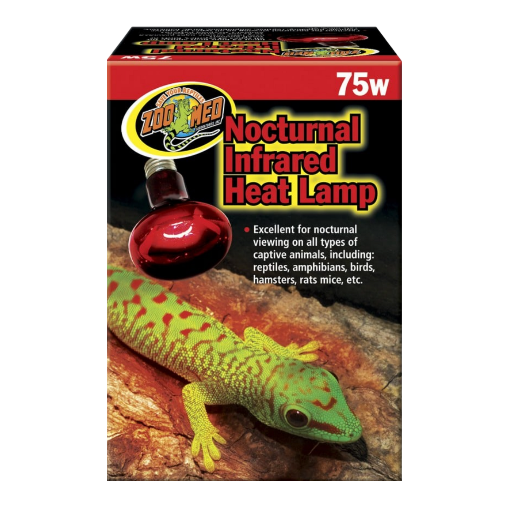 Zoo Med Red Infrared Heat Lamp - 75w The Reptile Grove