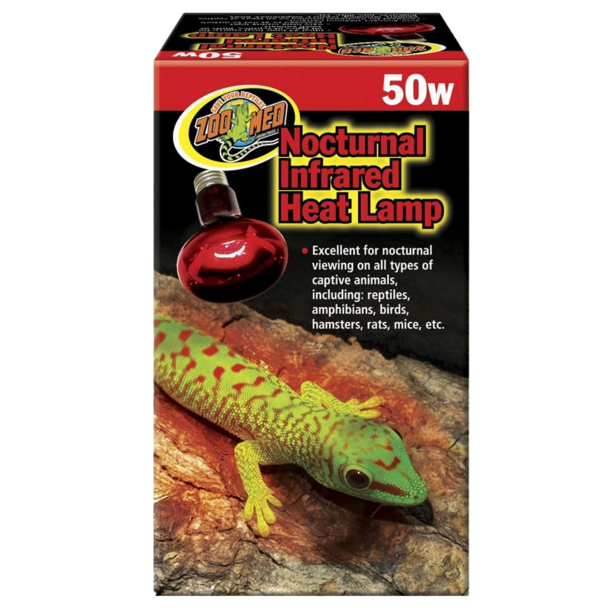 Zoo Med Red Infrared Heat Lamp - 50w The Reptile Grove