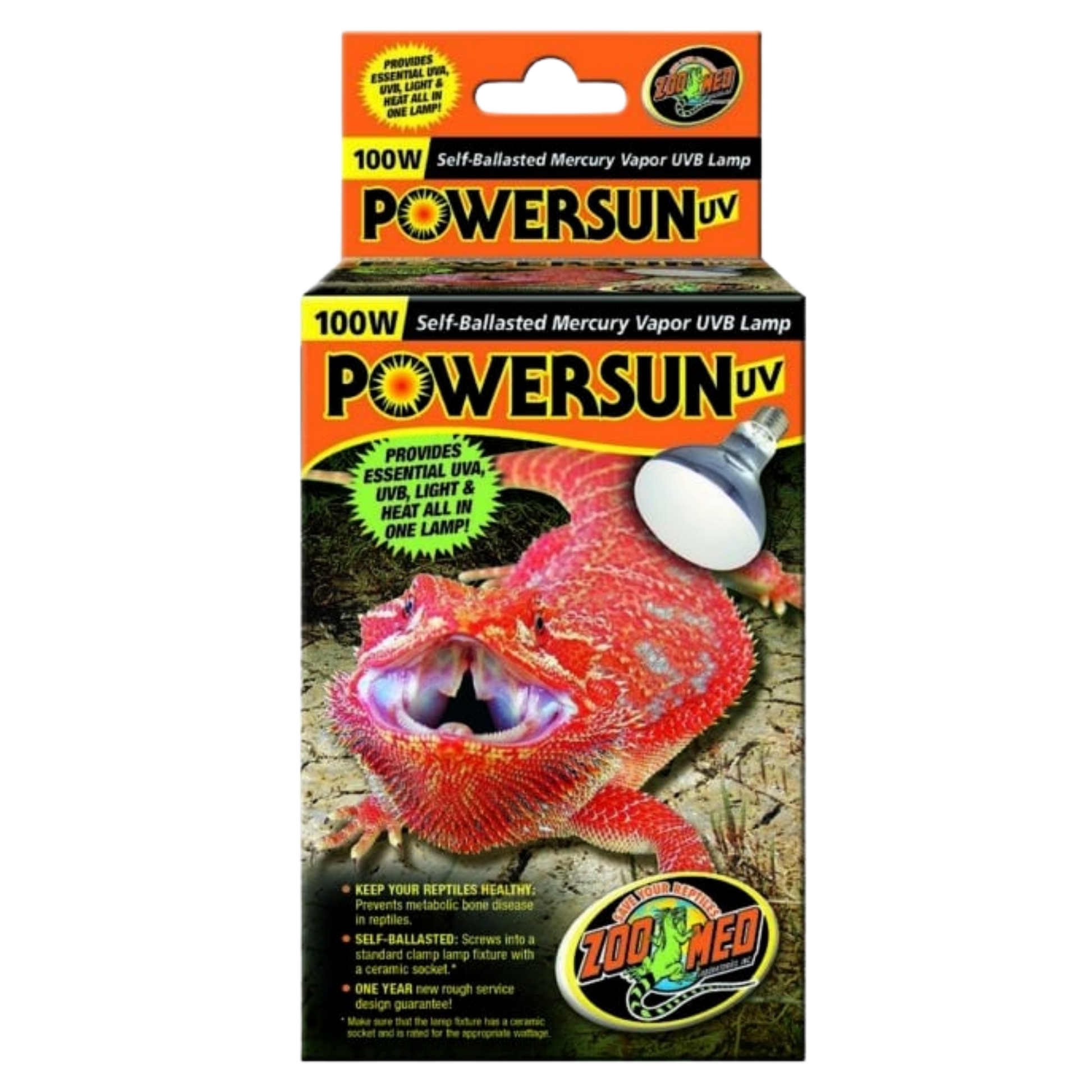 Zoo Med PowerSun UV-100W (Mercury Vapor) The Reptile Grove