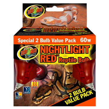 Zoo Med Nightlight Red Reptile Bulb (2 Pack) -60w The Reptile Grove