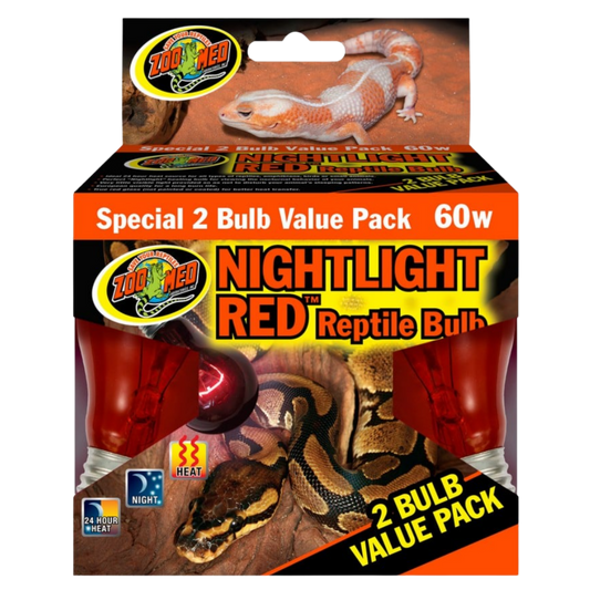 Zoo Med Nightlight Red Reptile Bulb (2 Pack) -60w The Reptile Grove